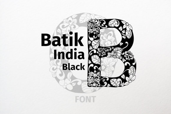 Batik India Black: A Stunning Display Font with Floral Flair