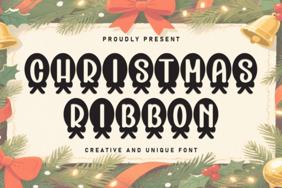 Christmas Ribbon Font: A Handcrafted Holiday Charm