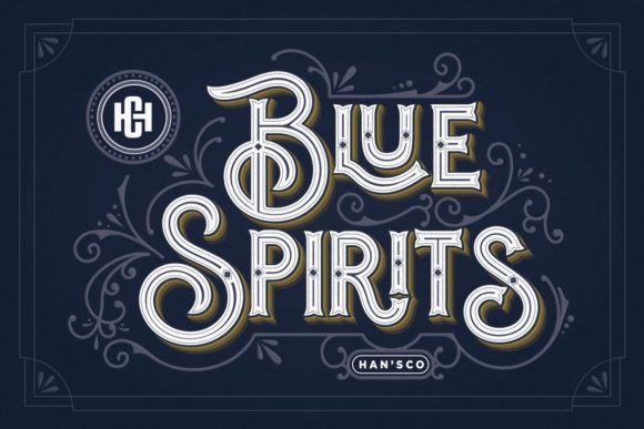 Discover Blue Spirits: Vintage Display Font with Timeless Appeal
