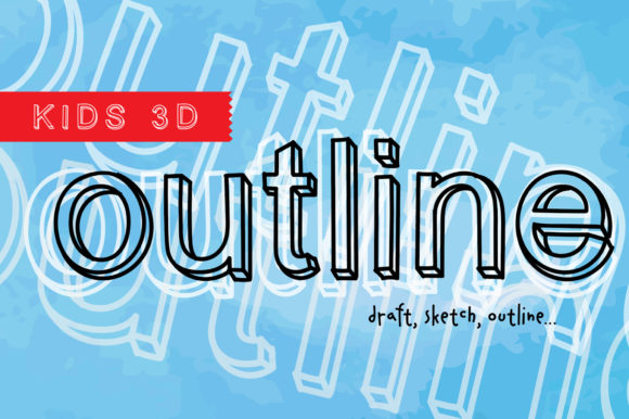 Kids 3D Outline: Modern Display Font for Creative Projects