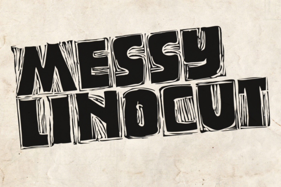 Messy Linocut: Bold Typography for Creative Projects