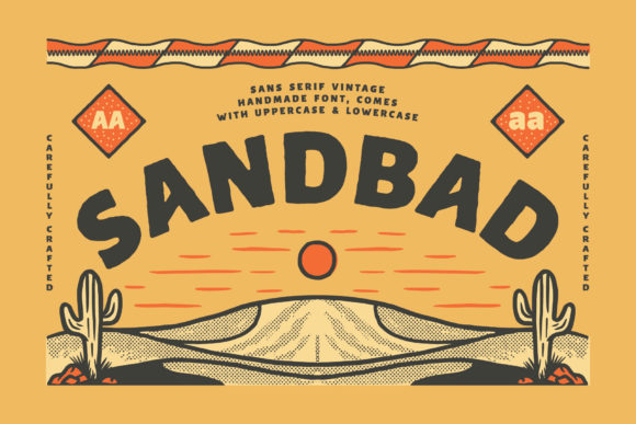 Sandbad: A Bold Vintage Desert Inspired Display Typeface
